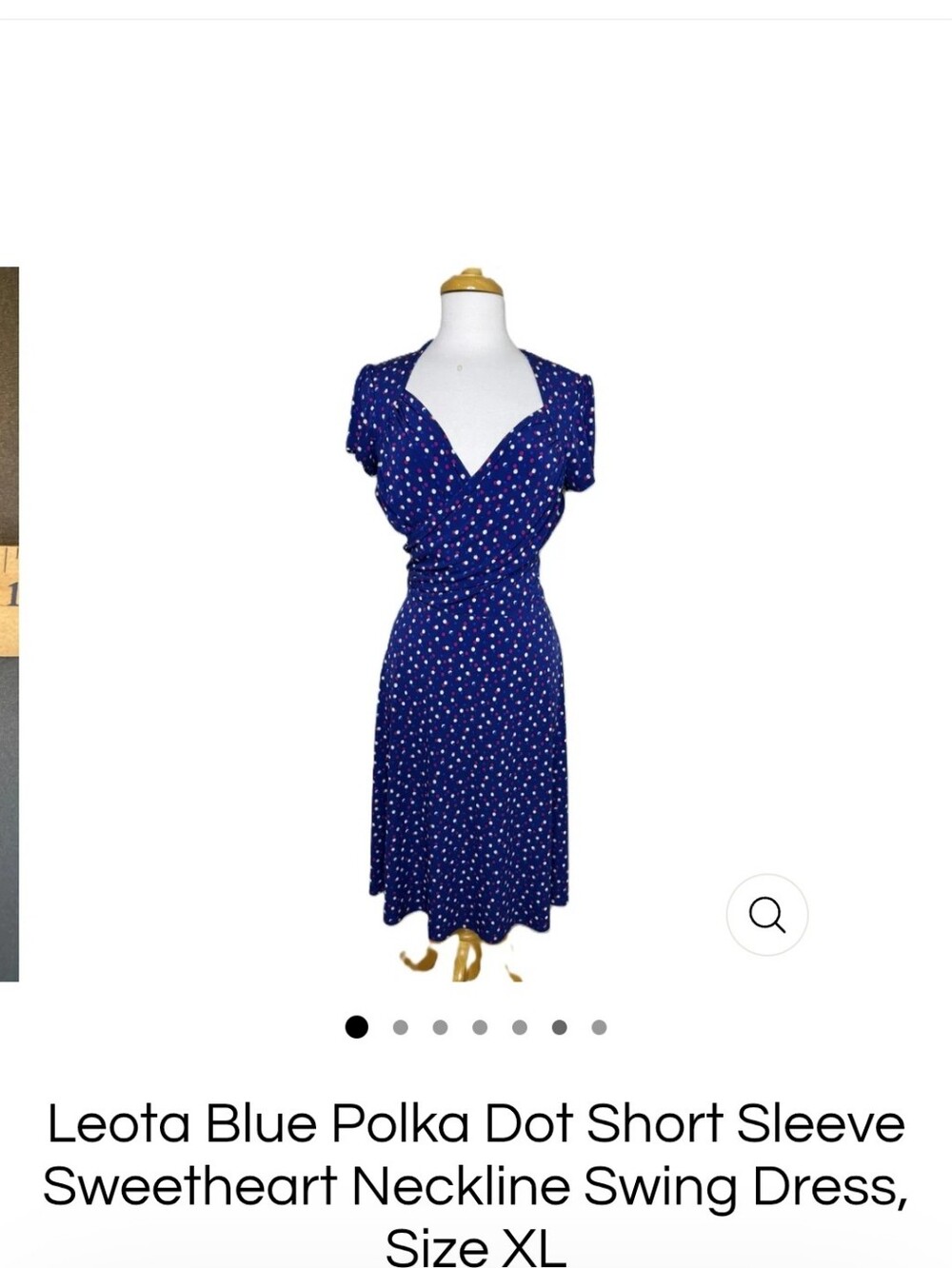 Leota Women's Size 1X Polka Dot Fit and Flare Dress NWT